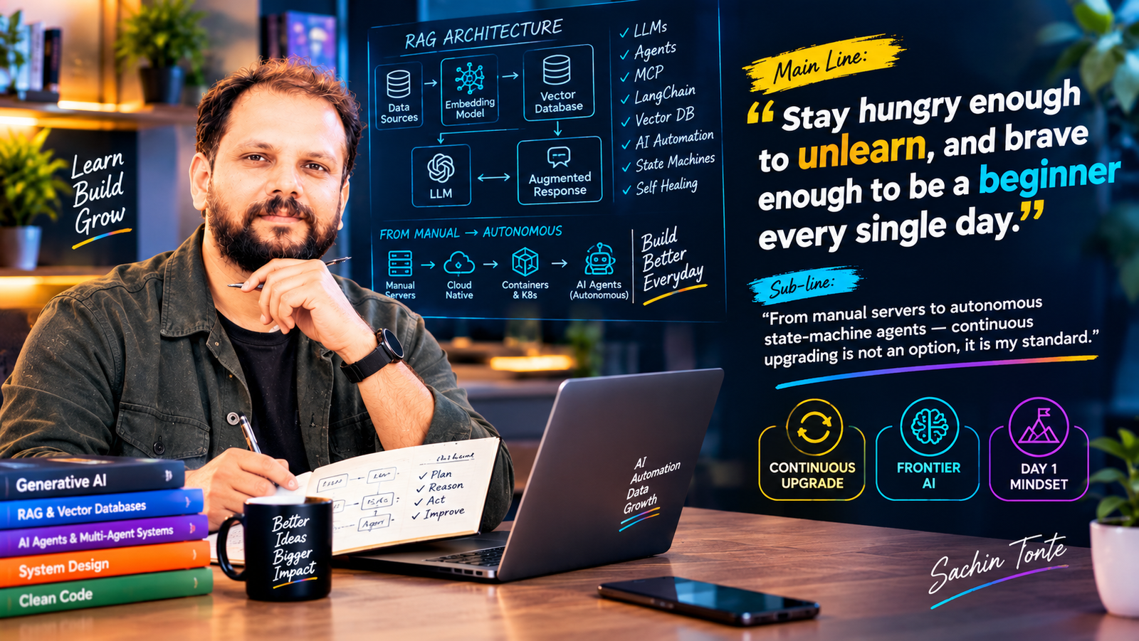 Sachin Tonte — Stay hungry enough to unlearn, and brave enough to be a beginner every single day
